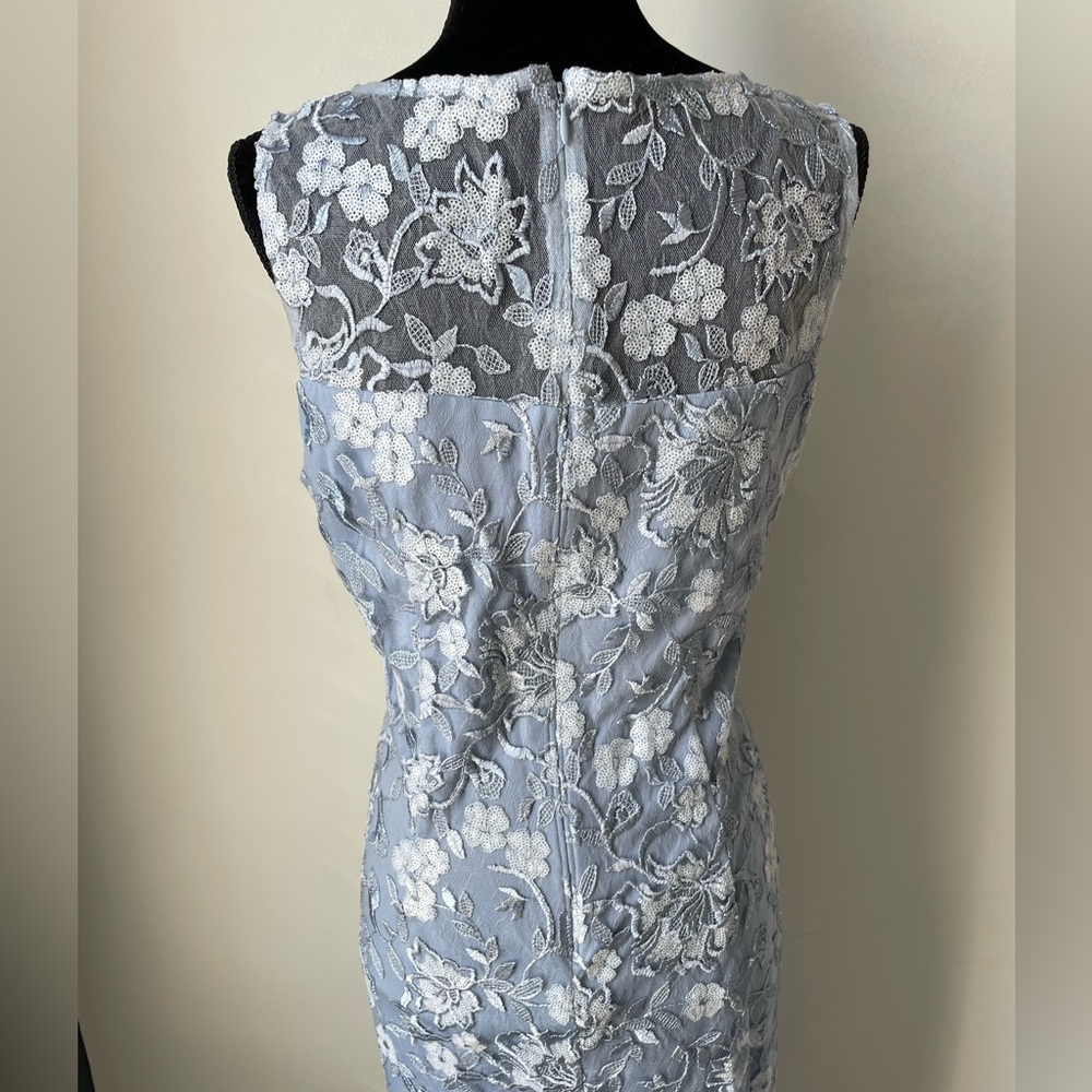 Elegant Carolina Blue sequined Floral embellished Dress - Picture 7 of 7